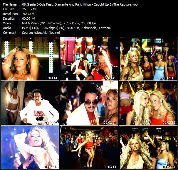 Gizelle D'Cole Feat. Diamante And Paris Hilton video ”Caught Up In The Rapture” from dvd ”MixMash Italiano March 2006”