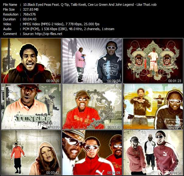 Black Eyed Peas Feat. Q-Tip, Talib Kweli, Cee Lo Green And John Legend video ”Like That” from dvd ”MixMash Italiano April 2006”