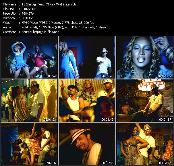 Shaggy Feat. Olivia video ”Wild 2nite” from dvd ”MixMash Italiano September 2005”