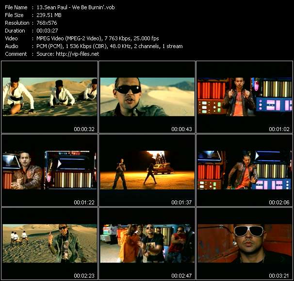 Sean Paul video ”We Be Burnin'” from dvd ”MixMash Italiano October 2005”