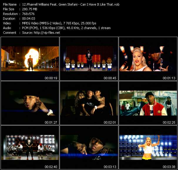 Pharrell Williams Feat. Gwen Stefani video ”Can I Have It Like That” from dvd ”MixMash Italiano November 2005”