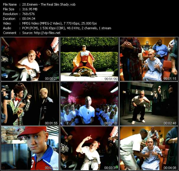 Eminem video ”The Real Slim Shady” from dvd ”MixMash Urban April 2006”