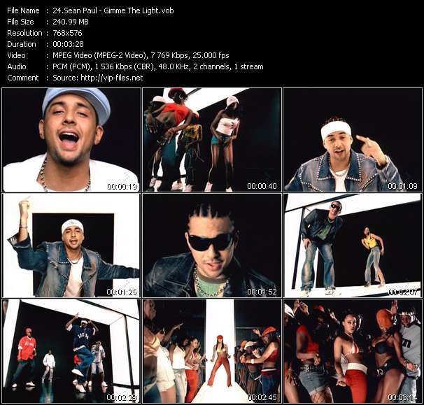 Sean Paul video ”Gimme The Light” from dvd ”MixMash Urban May 2006”