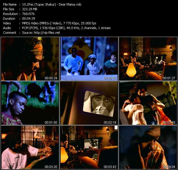 2Pac (Tupac Shakur) video ”Dear Mama” from dvd ”MixMash Urban June 2006”