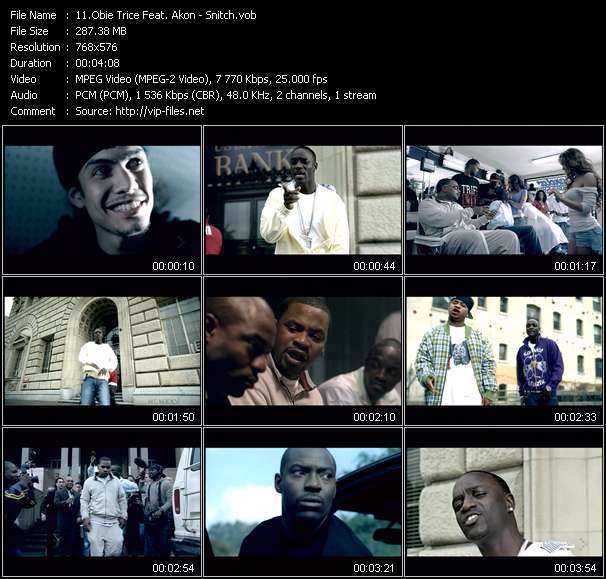 Obie Trice Feat. Akon video ”Snitch” from dvd ”MixMash Urban June 2006”