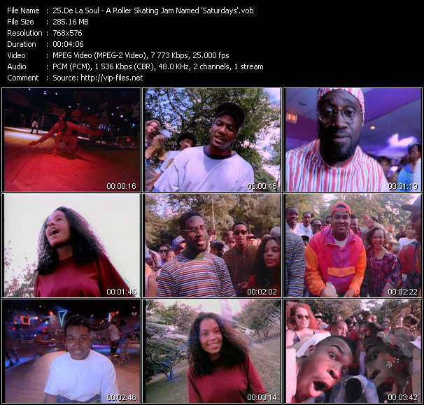 De La Soul video ”A Roller Skating Jam Named 'Saturdays'” from dvd ”MixMash Urban June 2006”