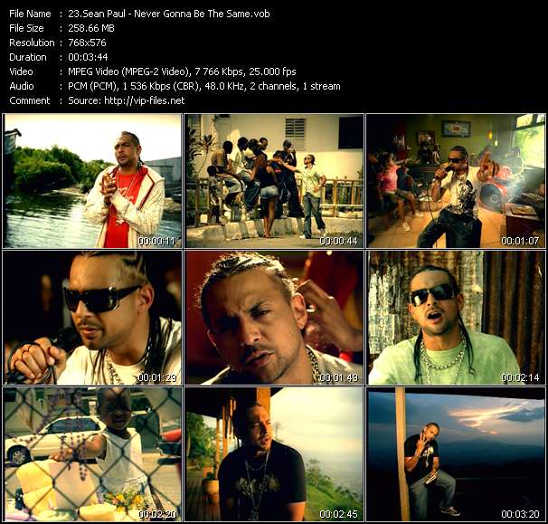 Sean Paul video ”Never Gonna Be The Same” from dvd ”MixMash Urban July 2006”