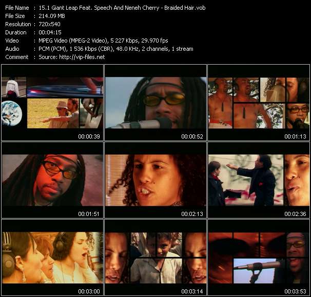 1 Giant Leap Feat. Speech And Neneh Cherry video ”Braided Hair” from dvd ”Hot Video May 2002”