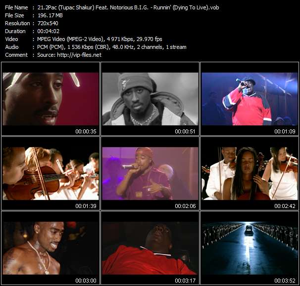 2Pac (Tupac Shakur) Feat. Notorious B.I.G. video ”Runnin' (Dying To Live)” from dvd ”Hot Video January 2004”