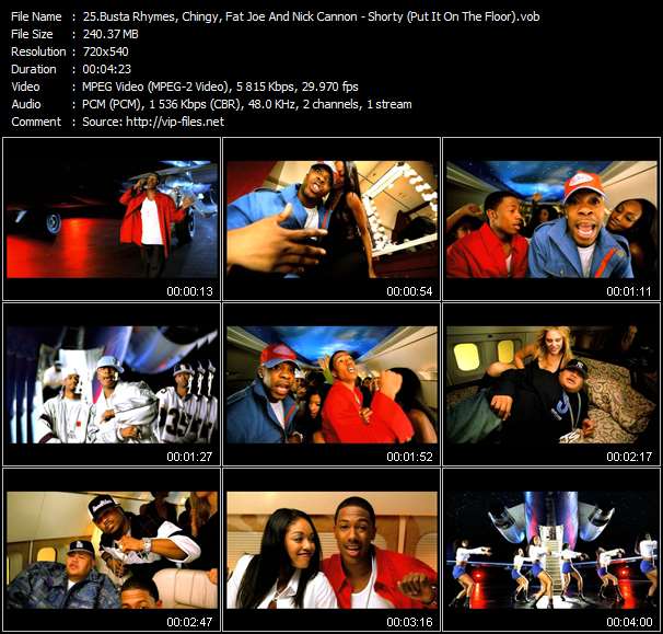 Busta Rhymes, Chingy, Fat Joe And Nick Cannon video ”Shorty (Put It On The Floor)” from dvd ”Hot Video January 2004”