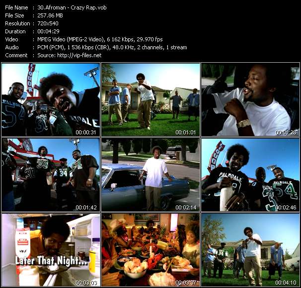 Afroman video ”Crazy Rap” from dvd ”Hot Video February 2002”