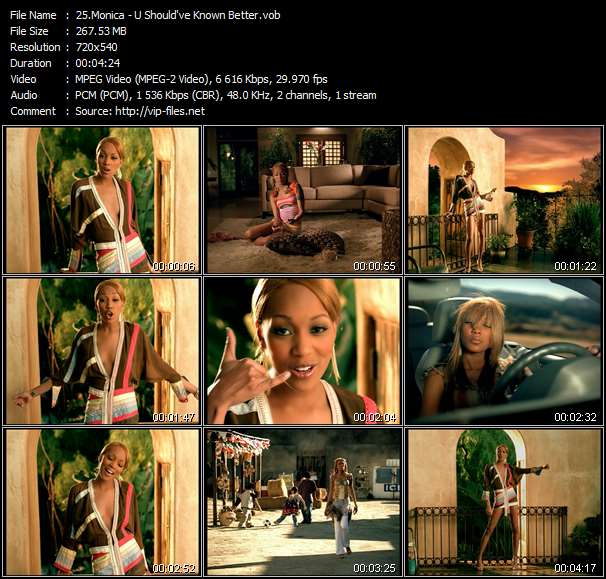 Download Urban Style Music Video: Monica - U Should've Known Better 