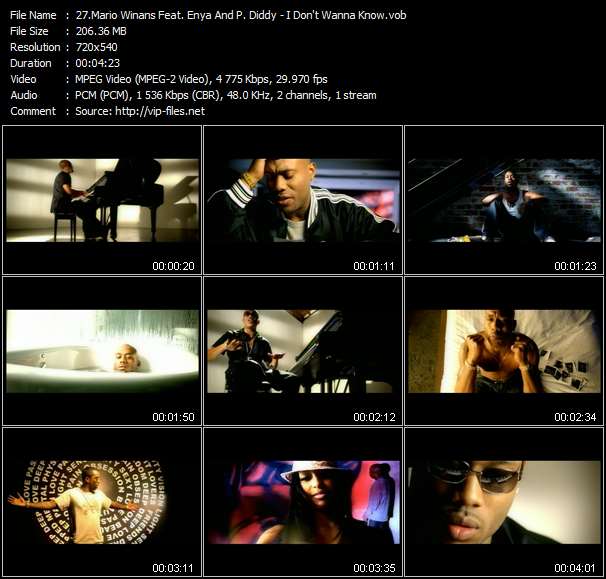 Download Urban Style Music Video: Mario Winans Feat. Enya And P. Diddy (Puff Daddy) - I Don't Wanna Know 