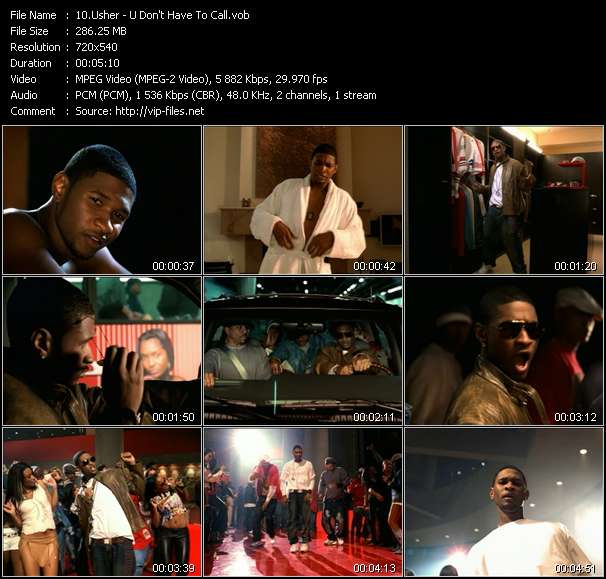 Usher video ”U Don't Have To Call” from dvd ”Hot Video June 2002”