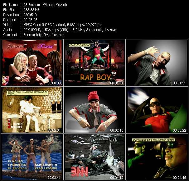 Eminem video ”Without Me” from dvd ”Hot Video June 2002”