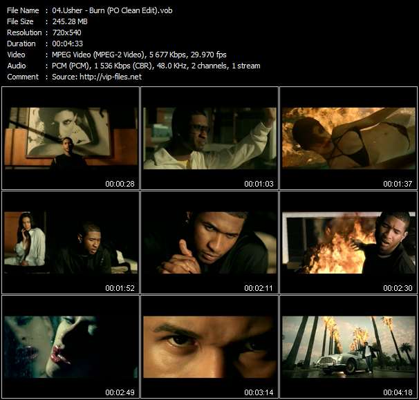 Usher video ”Burn (PO Clean Edit)” from dvd ”Hot Video June 2004”