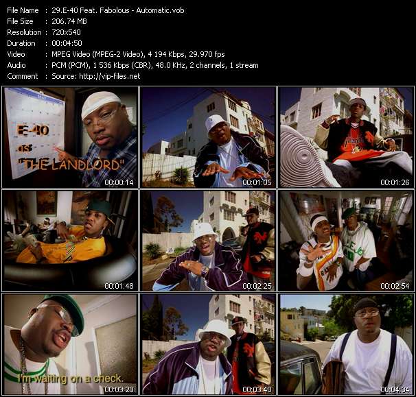 E-40 Feat. Fabolous video ”Automatic” from dvd ”Hot Video July 2002”