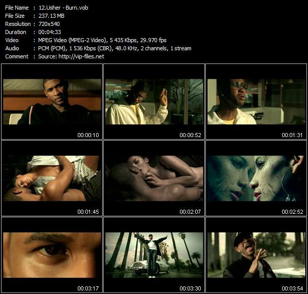Usher video ”Burn” from dvd ”Hot Video July 2004”