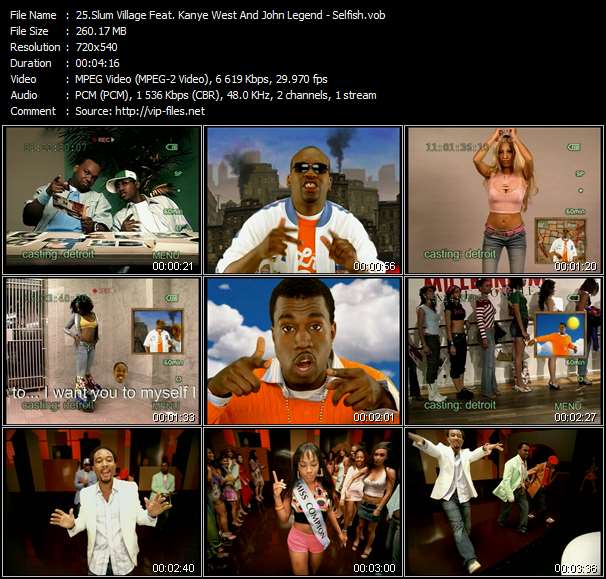 Slum Village Feat. Kanye West And John Legend video ”Selfish” from dvd ”Hot Video July 2004”