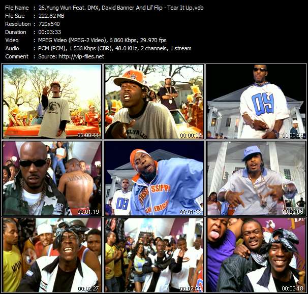 Yung Wun Feat. DMX, David Banner And Lil' Flip video ”Tear It Up” from dvd ”Hot Video July 2004”
