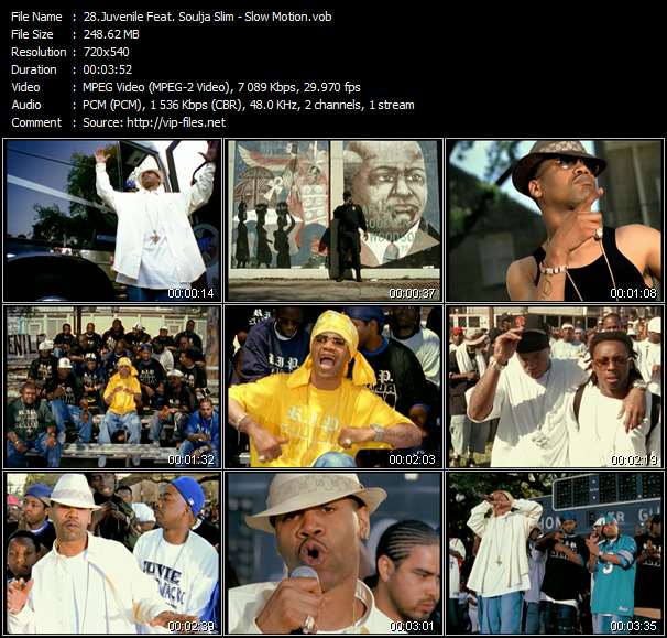 Juvenile Feat. Soulja Slim video ”Slow Motion” from dvd ”Hot Video July 2004”