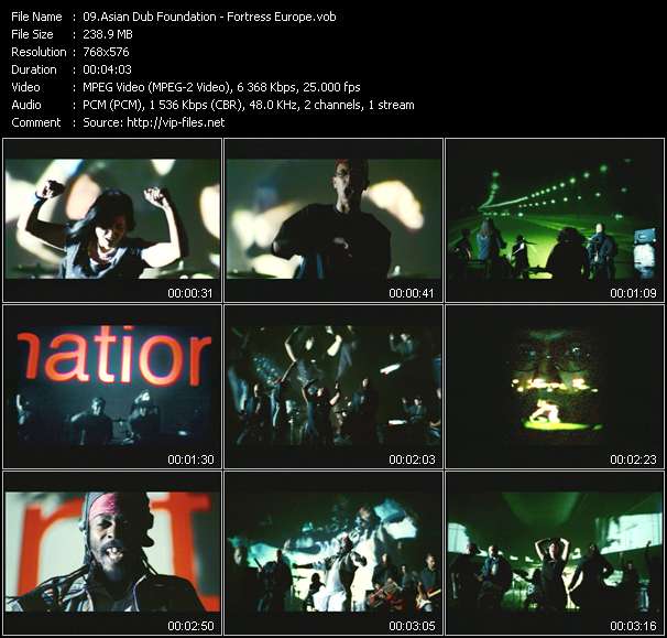 Asian Dub Foundation video ”Fortress Europe” from dvd ”UK Chart Video January 2003”