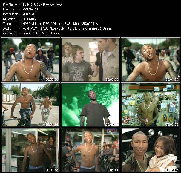 N.E.R.D. video ”Provider” from dvd ”UK Chart Video January 2003”