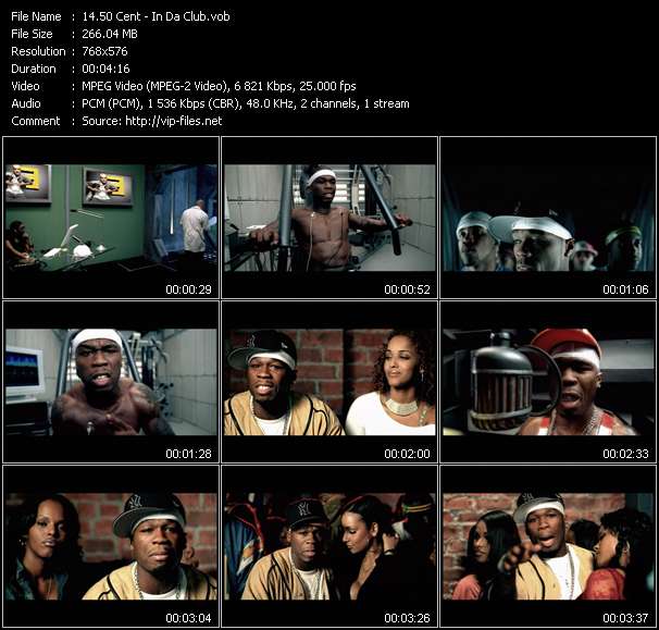 50 Cent video ”In Da Club” from dvd ”UK Chart Video May 2003”