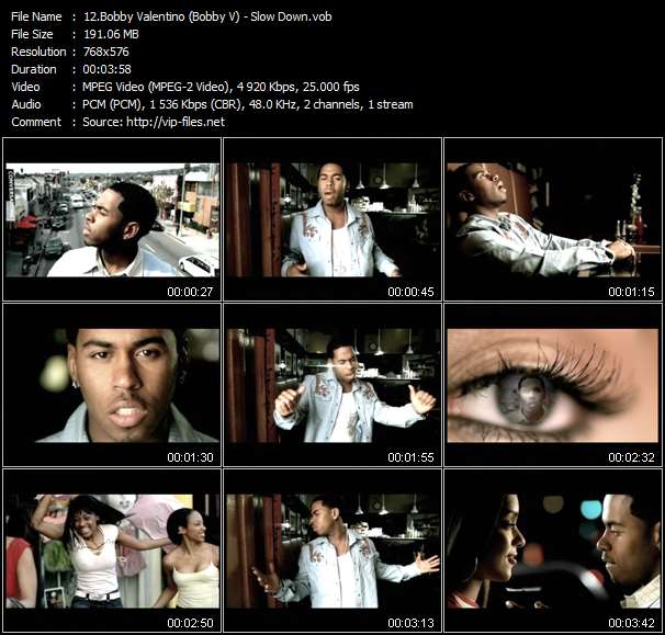 Bobby Valentino (Bobby V) video ”Slow Down” from dvd ”UK Chart Video June 2005”