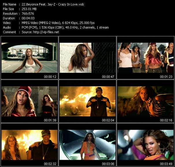 Beyonce Feat. Jay-Z video ”Crazy In Love” from dvd ”UK Chart Video July 2003”