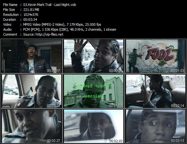 Kevin Mark Trail video ”Last Night” from dvd ”UK Chart Video July 2005”