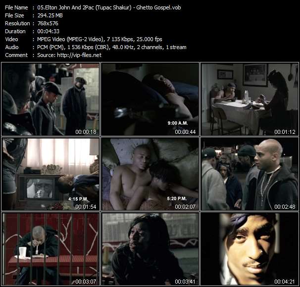 Elton John And 2Pac (Tupac Shakur) video ”Ghetto Gospel” from dvd ”UK Chart Video July 2005”