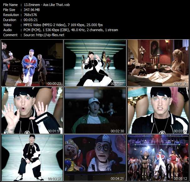 Eminem video ”Ass Like That” from dvd ”UK Chart Video July 2005”