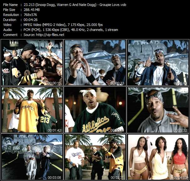 213 (Snoop Dogg, Warren G And Nate Dogg) video ”Groupie Love” from dvd ”UK Chart Video July 2005”