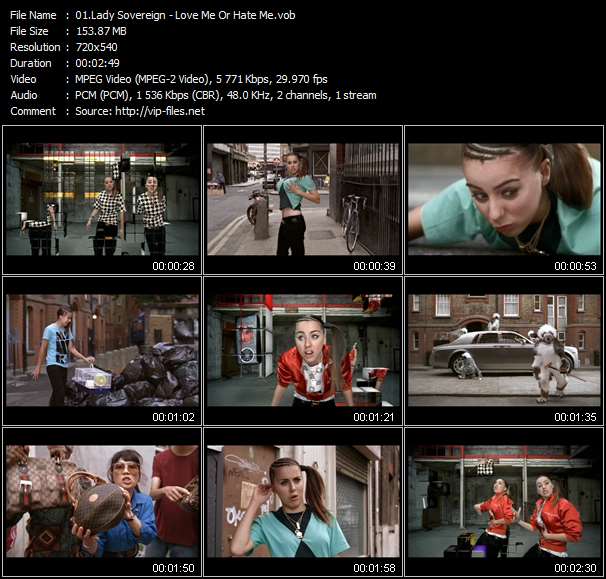 Lady Sovereign video ”Love Me Or Hate Me” from dvd ”Urban Video January 2007”