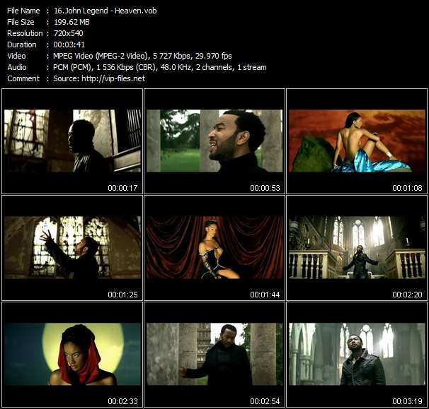 John Legend video ”Heaven” from dvd ”Urban Video January 2007”
