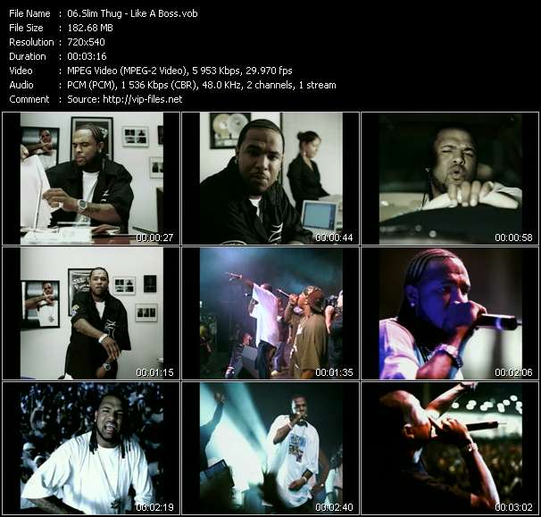 Slim Thug video ”Like A Boss” from dvd ”Urban Video February 2005”