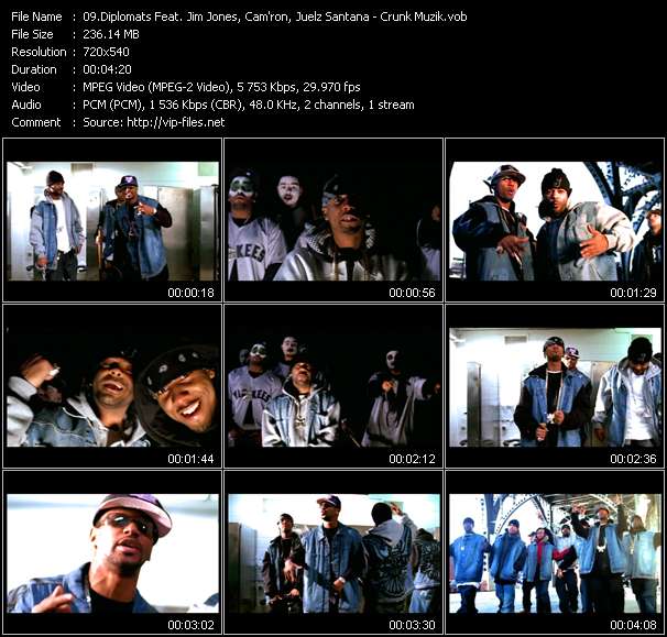 Diplomats Feat. Jim Jones, Cam'ron, Juelz Santana video ”Crunk Muzik” from dvd ”Urban Video February 2005”
