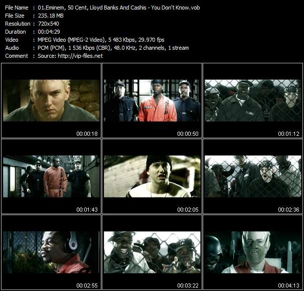 Eminem, 50 Cent, Lloyd Banks And Cashis video ”You Don't Know” from dvd ”Urban Video February 2007”