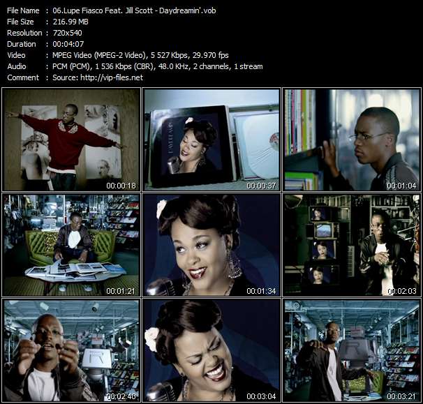 Lupe Fiasco Feat. Jill Scott video ”Daydreamin'” from dvd ”Urban Video February 2007”