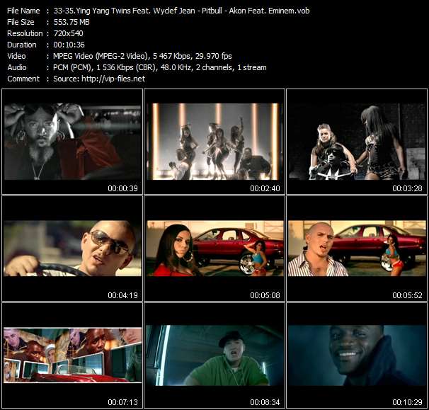 Ying Yang Twins Feat. Wyclef Jean - Pitbull - Akon Feat. Eminem video ”Dangerous - Ay Chico (Lengua Afuera) - Smack That” from dvd ”Urban Video February 2007”