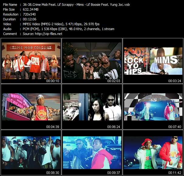 Crime Mob Feat. Lil' Scrappy - Mims - Lil' Boosie Feat. Yung Joc video ”Rock Yo Hips - This Is Why I'm Hot - Zoom” from dvd ”Urban Video February 2007”
