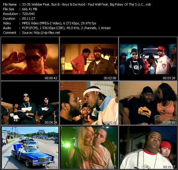 Webbie Feat. Bun B - Boyz N Da Hood - Paul Wall Feat. Big Pokey Of The S.U.C. video ”Give Me That - Dem Boyz - Sittin Sidewayz” from dvd ”Urban Video September 2005”