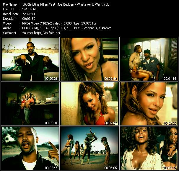 Christina Milian Feat. Joe Budden video ”Whatever U Want” from dvd ”Urban Video November 2004”