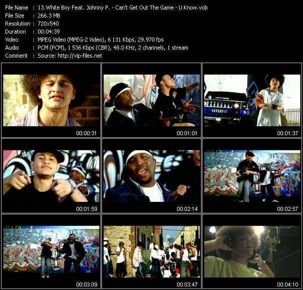 White Boy Feat. Johnny P. video ”Can't Get Out The Game - U Know” from dvd ”Urban Video November 2004”