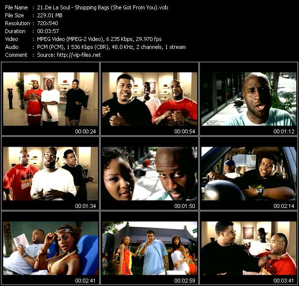 De La Soul video ”Shopping Bags (She Got From You)” from dvd ”Urban Video November 2004”