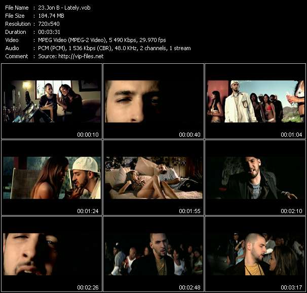 Jon B video ”Lately” from dvd ”Urban Video November 2004”