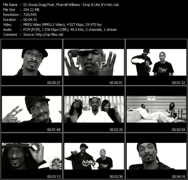 Snoop Dogg Feat. Pharrell Williams video ”Drop It Like It's Hot” from dvd ”Urban Video December 2004”