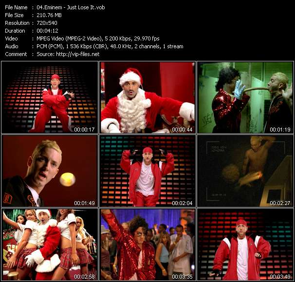 Eminem video ”Just Lose It” from dvd ”Urban Video December 2004”