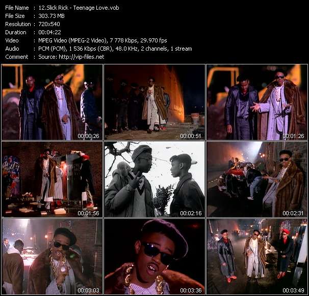 Slick Rick video ”Teenage Love” from dvd ”Rock America Mainstream February 1989”